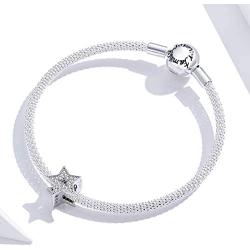 BAMOER 925 Sterling Silver Charms for Pandora Bracelets Cat Dog Bird Star Heart Birthday Cake Beads Charm Jewelry Gifts for Women