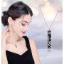 Sllaiss 925 Sterling Silver Necklace Swarovski Crystal Vertical Bar Pendant Necklace for Women Black Crystal Necklace Gift for Her Y Necklace