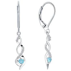 JO WISDOM 925 Sterling Silver Infinity Dangle & Drop Earrings with AAA Cubic Zirconia