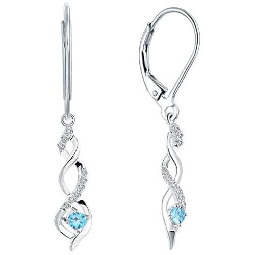 JO WISDOM 925 Sterling Silver Infinity Dangle & Drop Earrings with AAA Cubic Zirconia