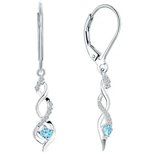 JO WISDOM 925 Sterling Silver Infinity Dangle & Drop Earrings with AAA Cubic Zirconia JO WISDOM 925 Sterling Silver Infinity Dangle & Drop Earrings with AAA Cubic Zirconia