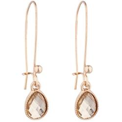 Lux Accessories Rose Goldtone Teardrop Champagne Stone Multi Earring Set 3PC