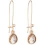 Lux Accessories Rose Goldtone Teardrop Champagne Stone Multi Earring Set 3PC