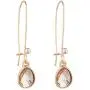 Lux Accessories Rose Goldtone Teardrop Champagne Stone Multi Earring Set 3PC