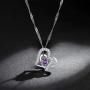 yfstyle Jewelry Set Heart Necklace Earrings for Women Girls, Heart Shaped Drop Hook Earrings & Pendant Necklaces with Cubic Zircon Setting, Crystal Jewellery Set Mothers Day Gift