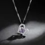 yfstyle Jewelry Set Heart Necklace Earrings for Women Girls, Heart Shaped Drop Hook Earrings & Pendant Necklaces with Cubic Zircon Setting, Crystal Jewellery Set Mothers Day Gift