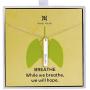 Hope Necklace - 925 Sterling Silver Bar Pendant Necklace Engraved Breathe'', Inspirational Charm Christmas Day Jewelry Birthday Gift for Girls and Women