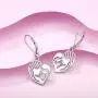 YL Mother and Daughter Earrings Sterling Silver Mum Hold Child Heart Dangle Drop Earrings Jewelry for Mom YL Mother and Daughter Earrings Sterling Silver Mum Hold Child Heart Dangle Drop Earrings Jewelry for Mom