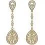 EVER FAITH Bridal Art Deco Classical Gatsby Inspired Pave Cubic Zirconia Chandelier Pierced Earrings