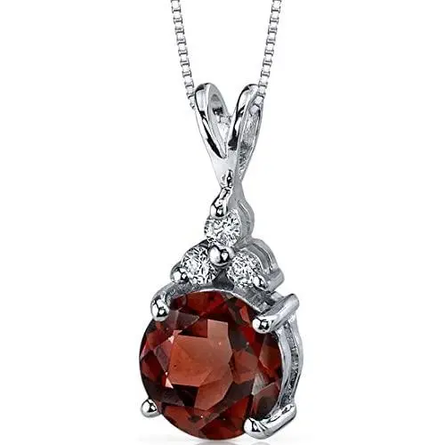 Peora Garnet Pendant Sterling Silver 2.50 Carats