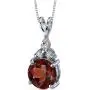 Peora Garnet Pendant Sterling Silver 2.50 Carats