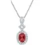 Trendy Ruby and Diamond Accent 4 Piece Set Consists of Pendant Necklace, Earrings, Bangle & Ring for Teen Girls Her Daily Wear Womens Fashion Jewelry | by La4ve Diamonds | Gift Box Included