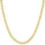 LIFETIME JEWELRY 3mm Thin Flat Cuban Link Chain Necklace 24k Real Gold Plated