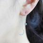 LAONATO CZ Crescent Moon and Star Chain Drop Earrings Ear Jackets