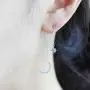 LAONATO CZ Crescent Moon and Star Chain Drop Earrings Ear Jackets LAONATO CZ Crescent Moon and Star Chain Drop Earrings Ear Jackets
