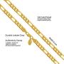 LIFETIME JEWELRY 6mm Figaro Chain Necklace for Men & Women 24k Real Gold Plated