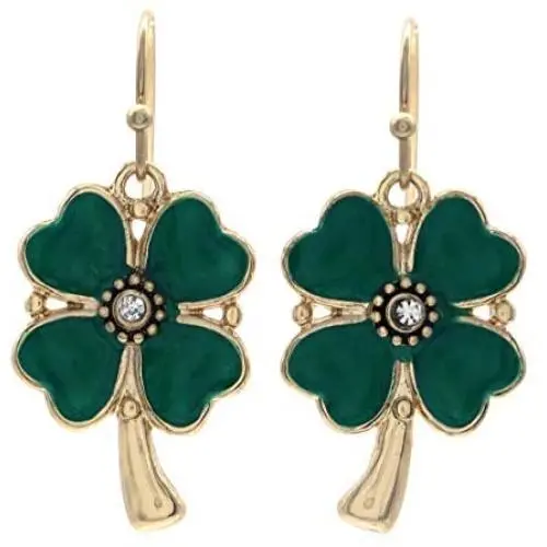 SoulBreezeCollection St. Patricks Day Irish Good Luck Charm Shamrock 4 Leaf Clover Earrings SoulBreezeCollection St. Patricks Day Irish Good Luck Charm Shamrock 4 Leaf Clover Earrings