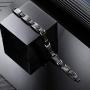 MOWOM Black Magnetic Stainless Steel Bracelet Bangle Cuff for Men Women Boys Girls Adjustable Magnets Carbon Fiber Jewelry Gift, Bundle with Free Link Removal Kit