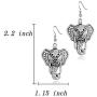 Boho Style Elephant Lava Stone Essential Oil Diffuser Earrings Antique Silver Plated Dangle Earrings Aromatherapy Earrings for women