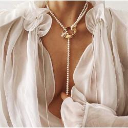 Blufly Boho Layered Medallion Coin Pendant Necklace Gold Lariat Circle Pearl Choker Necklaces Aphrodite Necklace Chain Jewelry for Women and Girls