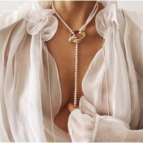 Blufly Boho Layered Medallion Coin Pendant Necklace Gold Lariat Circle Pearl Choker Necklaces Aphrodite Necklace Chain Jewelry for Women and Girls