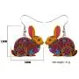 NEWEI Acrylic Floral Easter Bunny Hare Rabbit Earrings Drop Dangle Anime Animal Jewelry For Women Gifts Charm NEWEI Acrylic Floral Easter Bunny Hare Rabbit Earrings Drop Dangle Anime Animal Jewelry For Women Gifts Charm