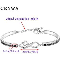 CENWA Step Parent Jewelry for Step Children Love Has Nothing to Do with DNA Ziron Bracelet Daughter/Mother in Law Jewelry Gift