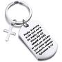 FUSTMW Christian Keychain Bible Verse Gifts Armor of God Cross Charm Ephesians 6:10 Religious Jewelry Confirmation Gifts