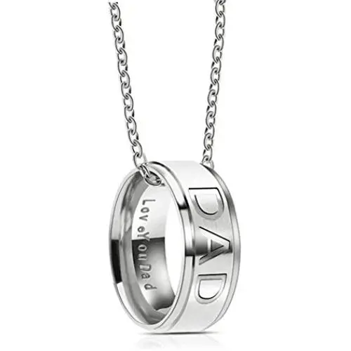 Silove Love You Dad Mom Stainless Steel Necklace for Men Women Dad Birthday Gifts Jewelry Silove Love You Dad Mom Stainless Steel Necklace for Men Women Dad Birthday Gifts Jewelry