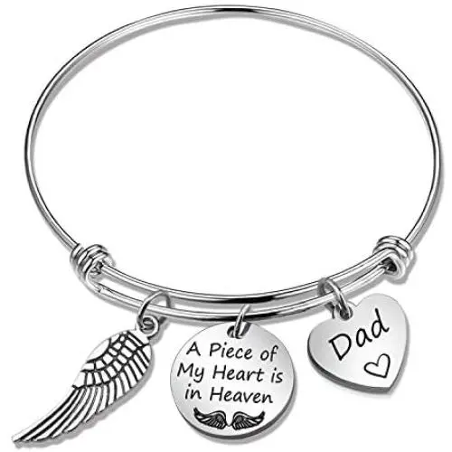 Eigso Loss Memorial Bracelet Bangle A Piece of My Heart is in Heaven Remembrance Bracelet for Loss of Dad Mom Bereavement Gift Sympathy Jewelry for Loss of Loved Eigso Loss Memorial Bracelet Bangle A Piece of My Heart is in Heaven Remembrance Bracelet for Loss of Dad Mom Bereavement Gift Sympathy Jewelry for Loss of Loved