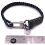 Mens Reversible Hand-Knotted Waxed Cord Bracelet - Gray & Black