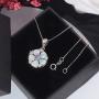 CiNily Flower Nceklace Opal Pendant Necklace for Women Girls 14K White Gold Plated Opal Jewelry Gemstone Necklaces