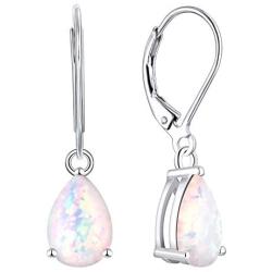 YL Dangle Drop Earrings Sterling Silver Teardrop Leverback Earrings Ruby/Sapphire/Emerald/Amethyst/Aquamarine/Opal/Pink Black Cubic Zirconia Jewelry Gifts for Moms