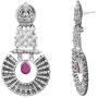 Aheli Boho Oxidized Indian Laxmi Goddess Dangle Earrings with Faux Stone Studded Ethnic Fashion Jewelry for Women