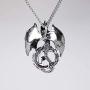 Mystical Purple Dragon Medieval Renaissance Pendant Necklace