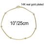 kelistom 14K Gold Plated Satellite Anklet for Women and Teen Girls, Box Chain Ankle Bracelet 9 10 11 inches, Soft and Waterproof