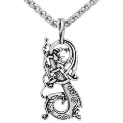 GuoShuang Viking Norse Charm Knot Pagan The Ringerike Dragon Scandinavian Necklace Norse Jewelry