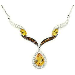 RB Gems Sterling Silver 925 Pendant Necklace Genuine Gemstone Pear 12x8 mm with Rhodium-Plated Finish 18”