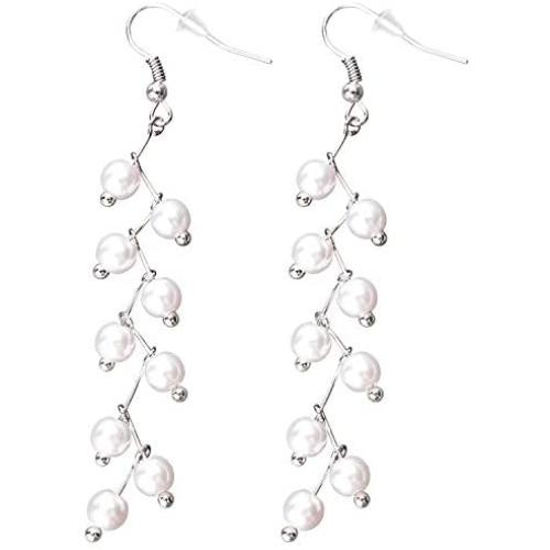 Vagalbox Pearl Earrings, Dangle Earrings Deco Earrings Pageant Earrings for Women Girls Kids