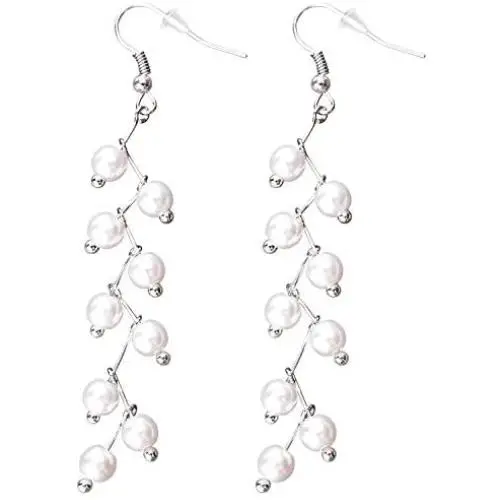 Vagalbox Pearl Earrings, Dangle Earrings Deco Earrings Pageant Earrings for Women Girls Kids
