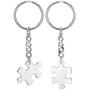 JOVIVI Free Engraving - Personalized Custom Stainless Steel Puzzle Couple Necklace/Keychain Jewelry Set - Valentines Day Best Friend Lover Gift