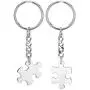 JOVIVI Free Engraving - Personalized Custom Stainless Steel Puzzle Couple Necklace/Keychain Jewelry Set - Valentines Day Best Friend Lover Gift