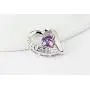 Crystalline Azuria Heart Jewelry Set for Women White Purple Zirconia Crystals Heart Pendant Necklace 18'' Stud Earrings Bracelet 7.2'' 18K White Gold Plated Crystalline Azuria Heart Jewelry Set for Women White Purple Zirconia Crystals Heart Pendant Necklace 18'' Stud Earrings Bracelet 7.2'' 18K White Gold Plated