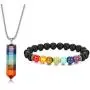 Jstyle 7 Chakra Gemstone Healing Pendant Necklace for Men Women 8mm Lava Rock Natural Stone Chakra Diffuser Bracelets Yoga Beads Bracelet Jstyle 7 Chakra Gemstone Healing Pendant Necklace for Men Women 8mm Lava Rock Natural Stone Chakra Diffuser Bracelets Yoga Beads Bracelet