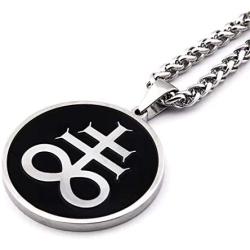 Gungneer Satanic Leviathan Necklace Stainless Steel Keel Chain Strength Amulet Religious Jewelry for Men Women