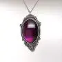 Purple Cabochon in Antiqued Silver Finish Pewter Frame Pendant Necklace Purple Cabochon in Antiqued Silver Finish Pewter Frame Pendant Necklace