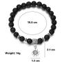 Chcumu Beads Stretch Bracelet Elastic Natural Lava Rock Stone Beaded Bracelets Stress Relief Yoga Beads Adjustable Bracelet Jewelry Gift for Women Men Girls, Unisex
