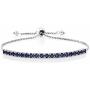 Gem Stone King Sterling Silver Blue Sapphire Tennis Bracelet Gemstone Birthstone 2.50 cttw Fully Adjustable Up to 9 Inch