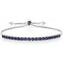 Gem Stone King Sterling Silver Blue Sapphire Tennis Bracelet Gemstone Birthstone 2.50 cttw Fully Adjustable Up to 9 Inch Gem Stone King Sterling Silver Blue Sapphire Tennis Bracelet Gemstone Birthstone 2.50 cttw Fully Adjustable Up to 9 Inch