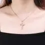 Cross Pendant Necklace for Women Rose Flower Necklace Jewelry for Christmas Birthday Mothers Day Necklace for Women 18 with 2 inches
